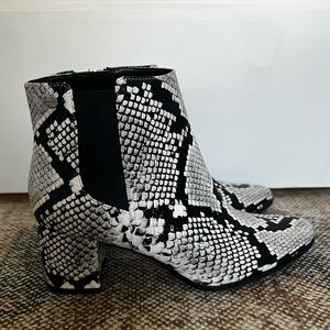 Calvin Klein Snakeskin Heel Booties